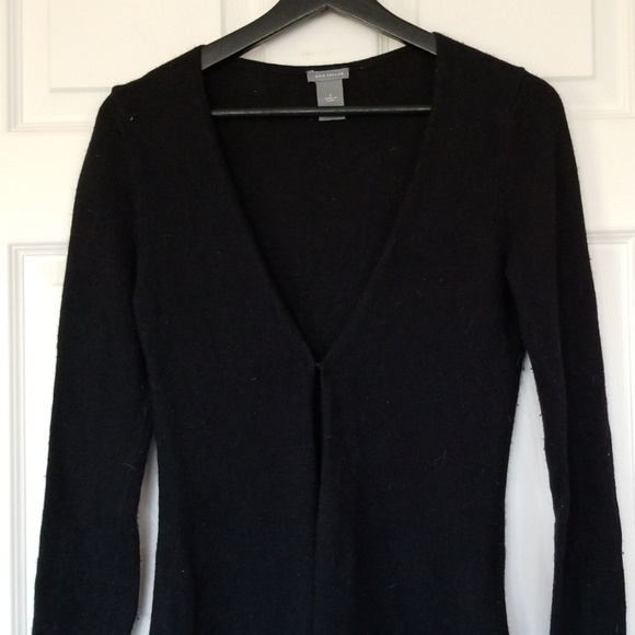 Ann Taylor Wool Cashmere Angora Belnd Black Cardigan sweater Size Small - Picture 4 of 6
